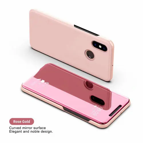 Rose Gold Смарт-чехол с откидной крышкой для samsung Galaxy A50 A10 Note 8 10 8 9 A20 A60 A70 S8 S9 S10 плюс зеркальный чехол для телефона для samsung A7 A9 J4 - Цвет: Rose Gold