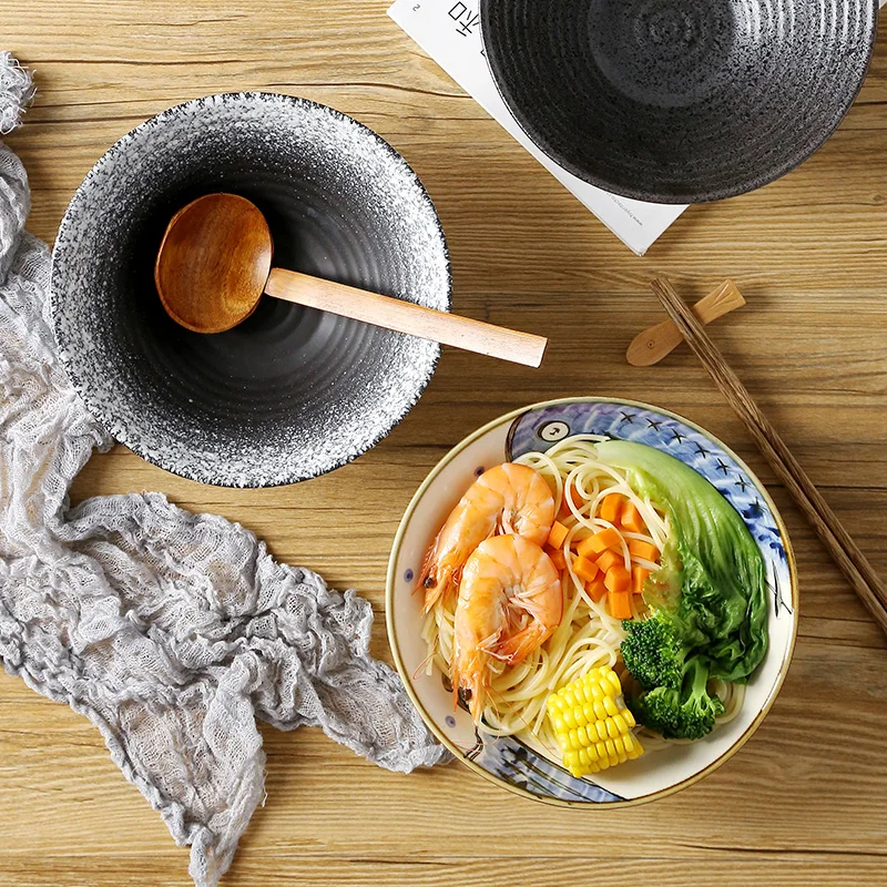 Японская миска ramen домашняя большая тарелка в стиле ретро набор тарелок для моря