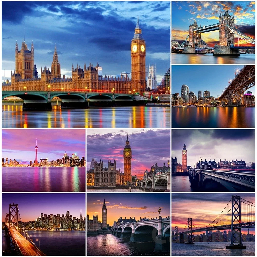 

Картина Стразы «сделай сам», алмазная живопись с пейзажем 5D, мост, вышивка крестиком, круглая и квадратная вырезка, украшение для дома