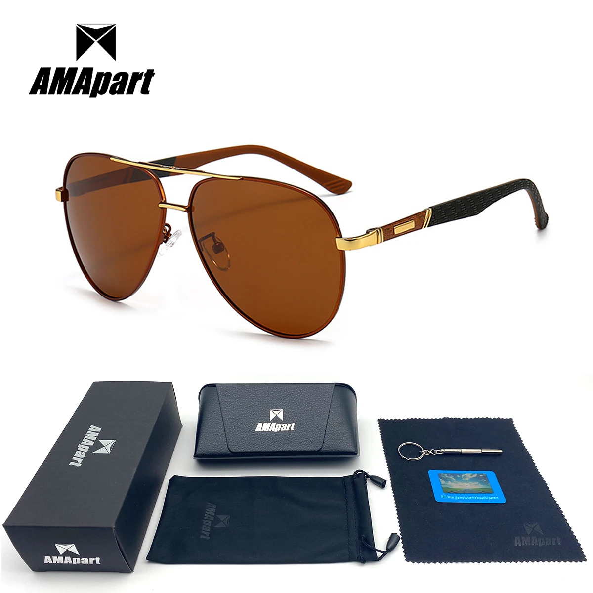 

AMApart High Quality Polarized Sunglasses For Men Driving Fishing Sports Outdoors UV400 Protection Anti-Glare