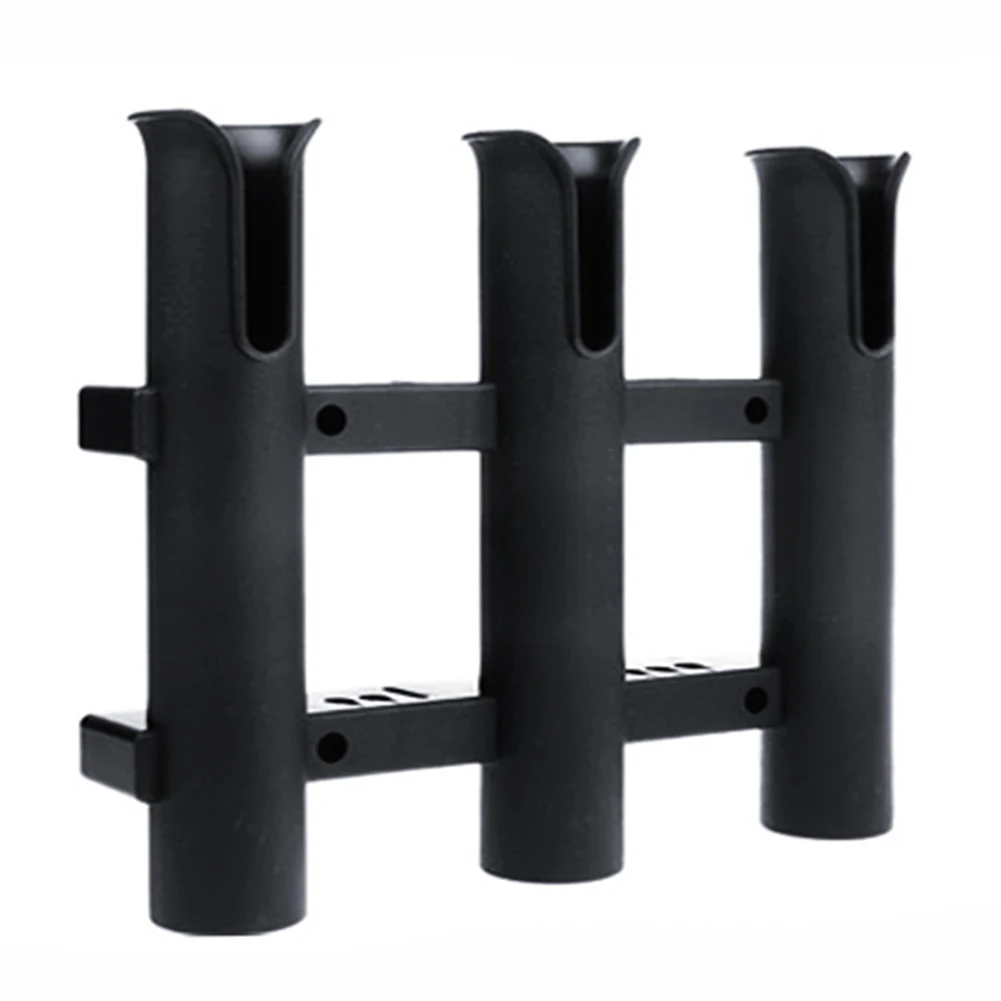 

3 Tube Rod Metal Holder Rack Bracket Rest Mount For Sea Boat Fishing Marine Black Tough And Corrosion-free Fishing Accessories