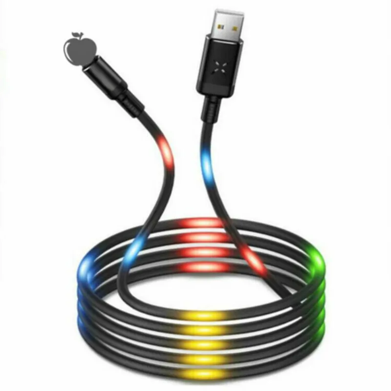 Colorful LED Light Flash Magnetic Fast Charging Micro USB Type C Cable Charger For iPhone XS X 8 7 Samsung USB C Cable