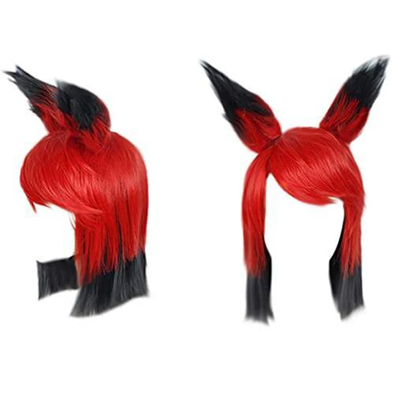 Alastor косплей парик хвост уши Хэллоуин костюм Рождество Вечеринка короткие волосы