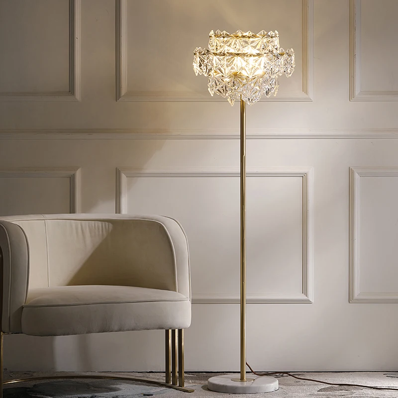 

Postmodern minimalist copper crystal living room dining room study bedroom floor lamp