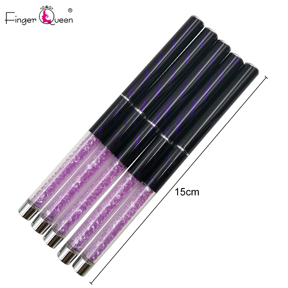

1Pcs Nail Ombre Brush Nail Art UV Gel Polish Purple Gradient Color Rhinestone Crystal Acrylic Nail Drawing Pen