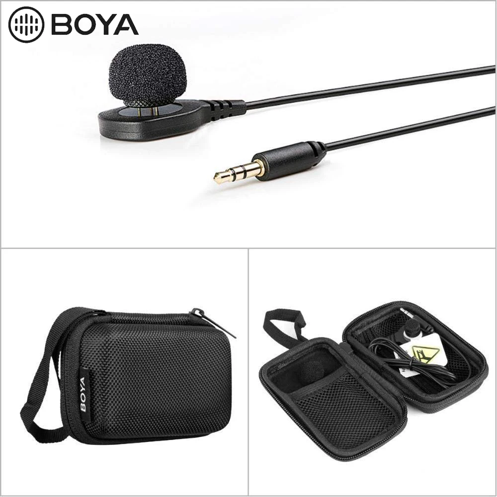 BOYA BY-HLM1 Omnidirection конденсаторный Lavalier Pin скрытый 3 5 мм разъем микрофон с ветровым