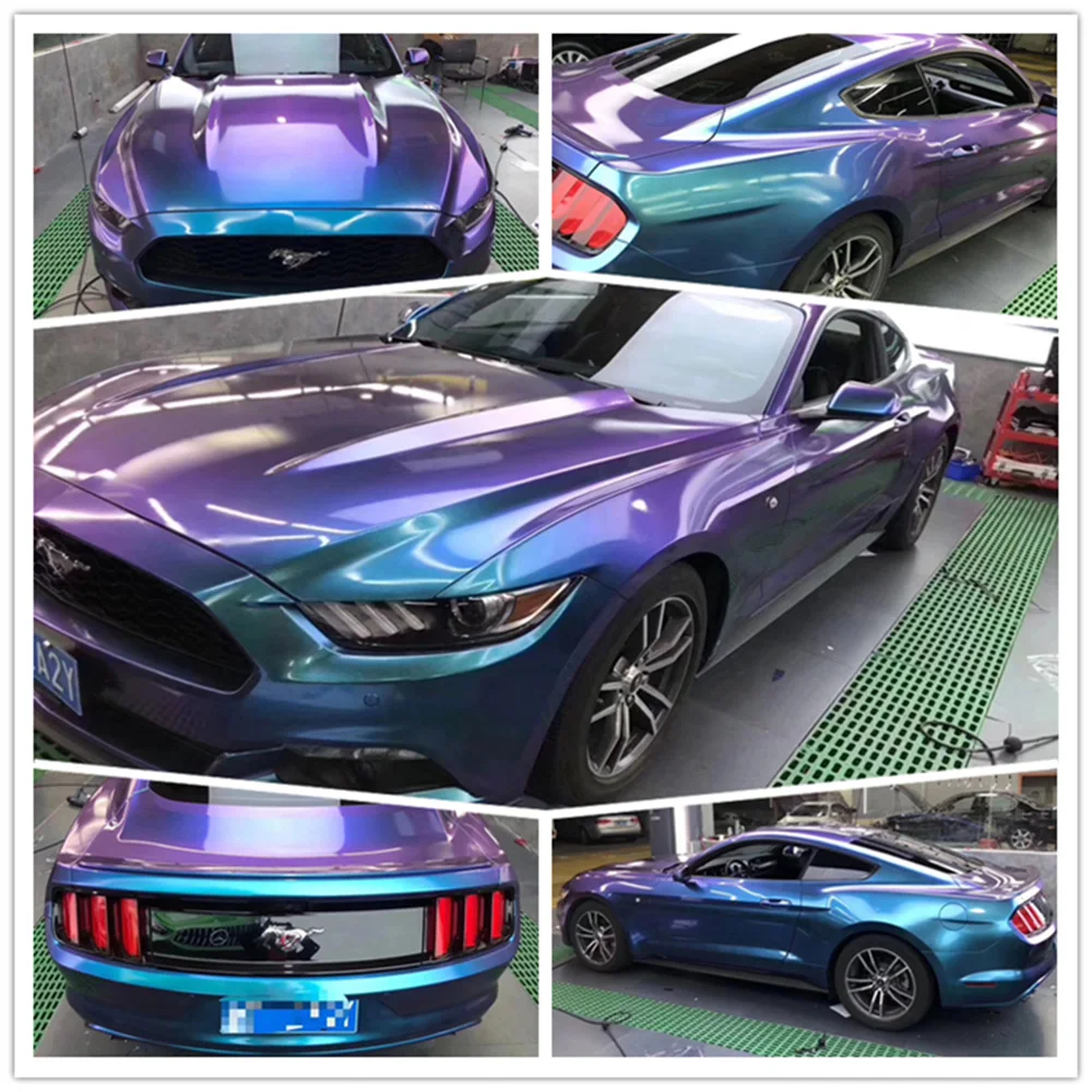 Глянцевые блестящие хамелеоны фиолетовые темно синие виниловые наклейки на