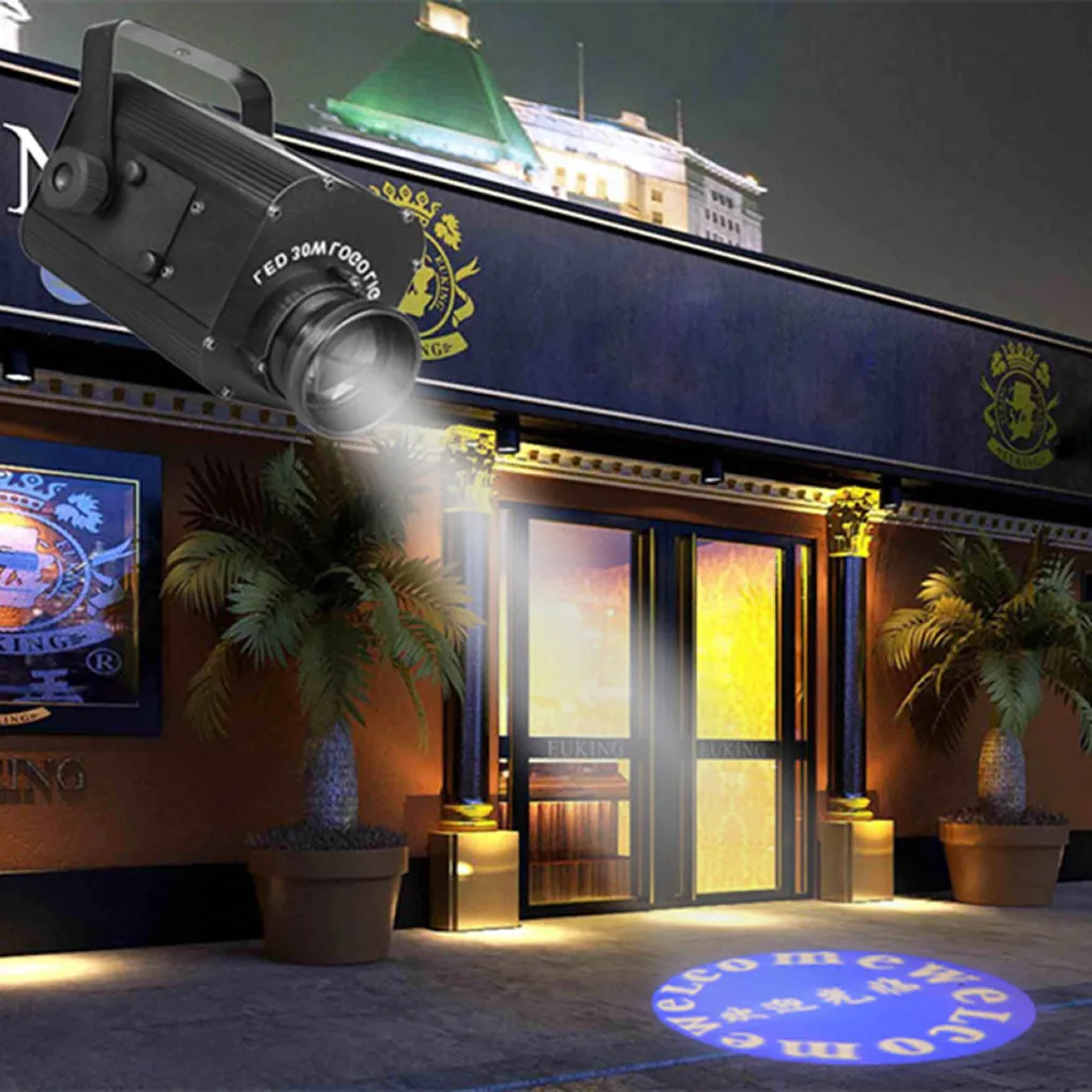 30W 50W LED Advertising Gobo Logo Projector Ghost Shadow Light Show Zoom Lamp Store Shop Ad Moving Head Projection NO Card | Лампы и