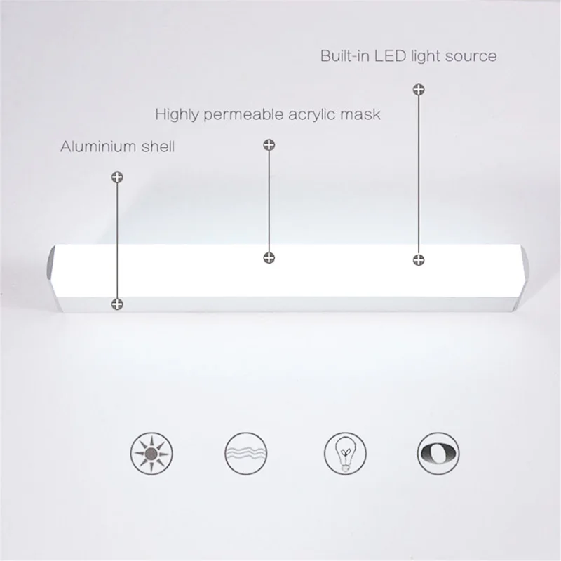 Светодиодный светильник современный туалетный столик для ванной белый