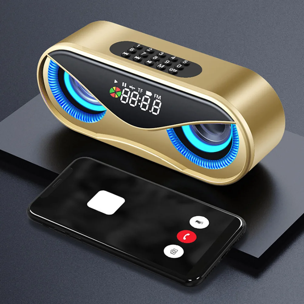 Сова Bluetooth динамик двойной динамик Будильник Мини-стереоколонка Hi 888