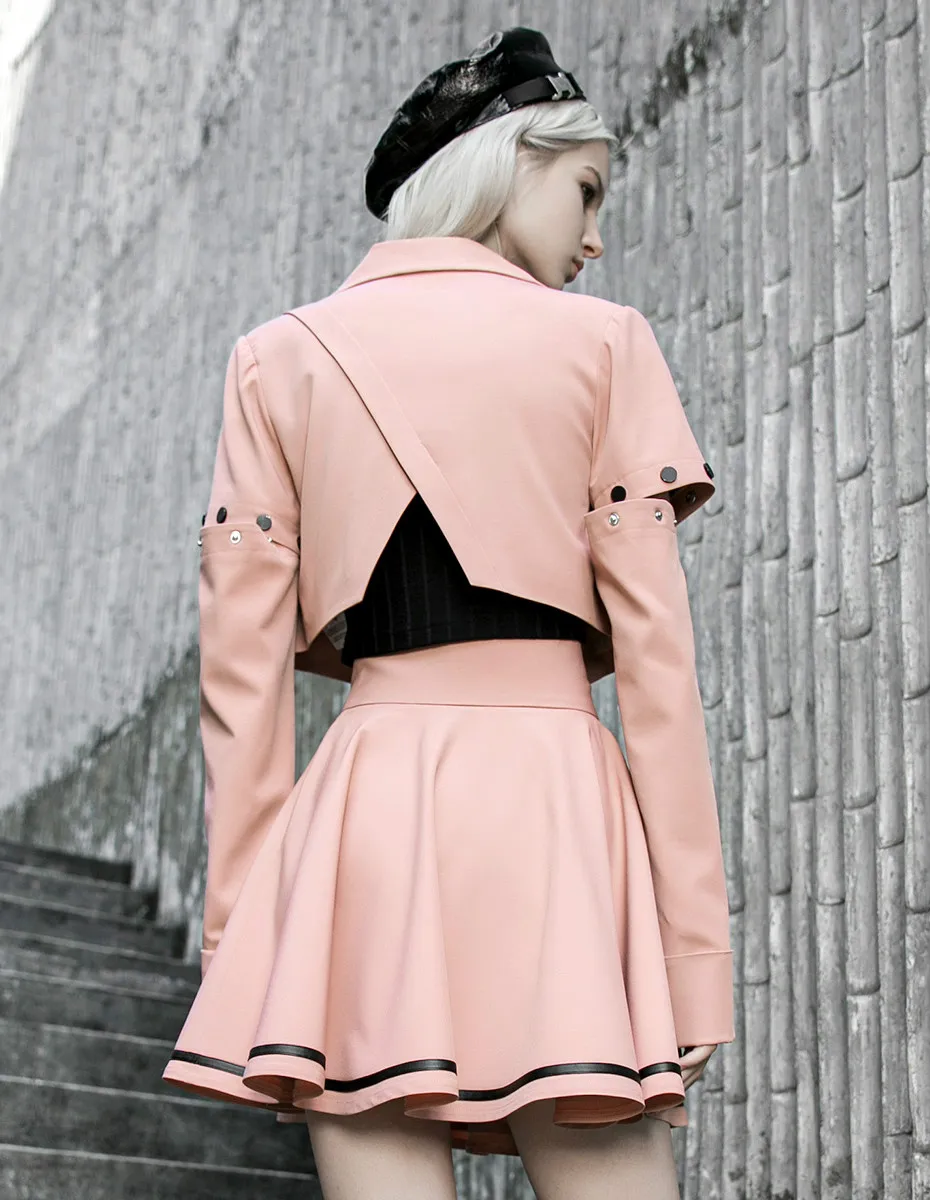 Женский короткий костюм куртки со съемными рукавами | Женская одежда