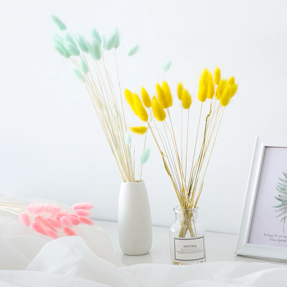 Лидер продаж 20 шт./лот Натуральные сушеные цветы с кроличьим хвостом букет