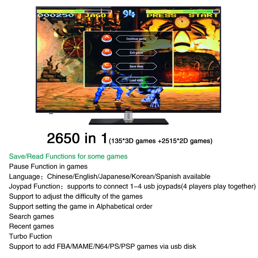 2650 в 1 Pandora Saga Box 3D семейная версия платы 40p аркадная плата для Бесплатной Игры монета HD видео Jamma игры HDMI VGA материнская плата