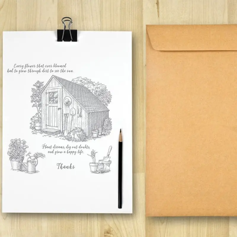 

Garden House Silicone Clear Seal Stamp DIY Scrapbooking Embossing Photo Album Decorative Paper Card Craft Art Handmade Gift 85LA