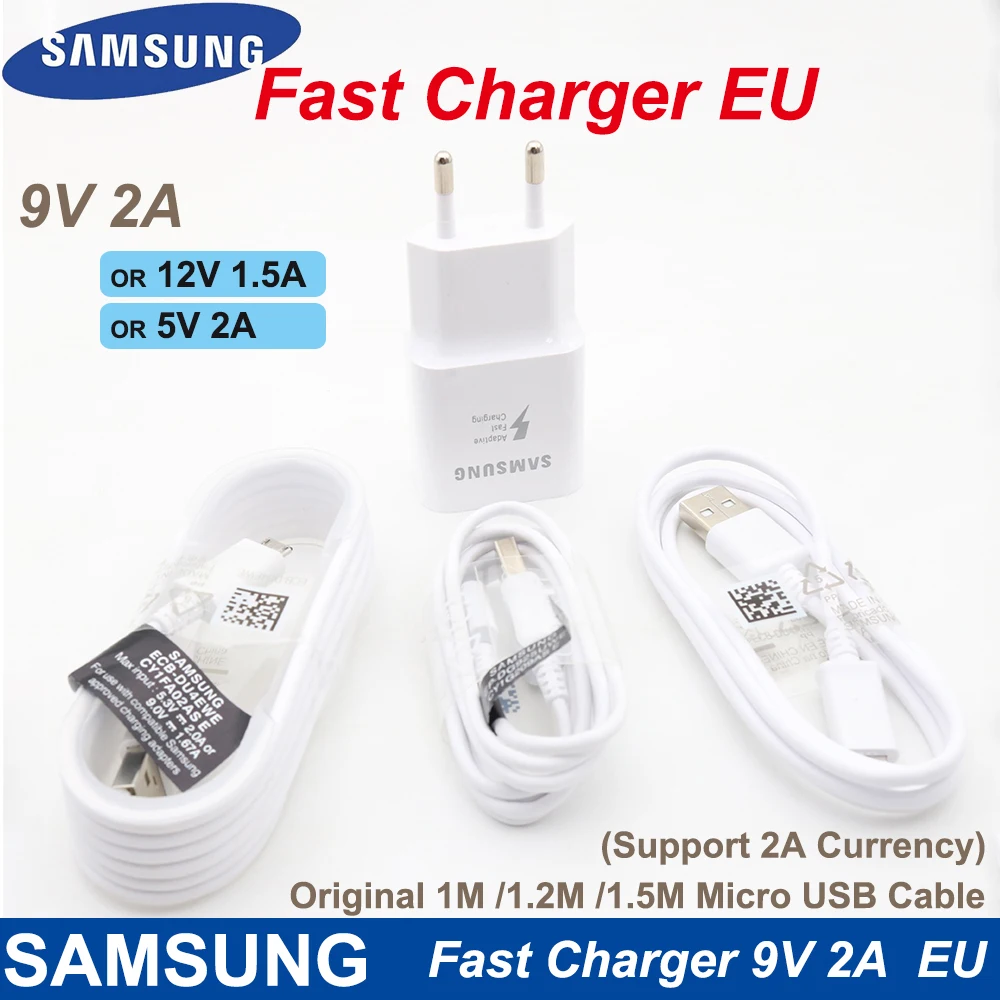 Зарядное устройство Samsung для быстрой зарядки 9 В 2 А ЕС оригинальный адаптер Galaxy S6