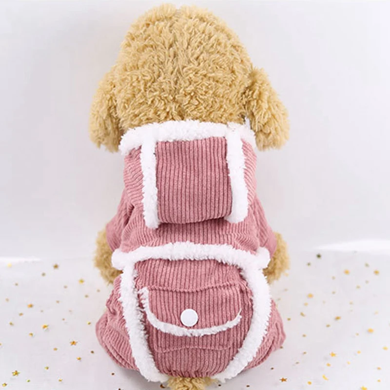 Теплая утолщенная Вельветовая куртка для собаки зимняя одежда комбинезон пальто