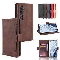 pure color ultra thin magnetic leather case for xiaomi mi note 10 pro lite a3 retro bracket card slot wallet shockproof cases