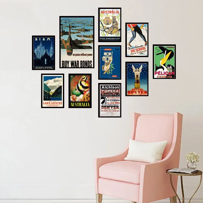 

Retro Art Deco Pelican Cigarette Poster Home Room Decor Art Painting art