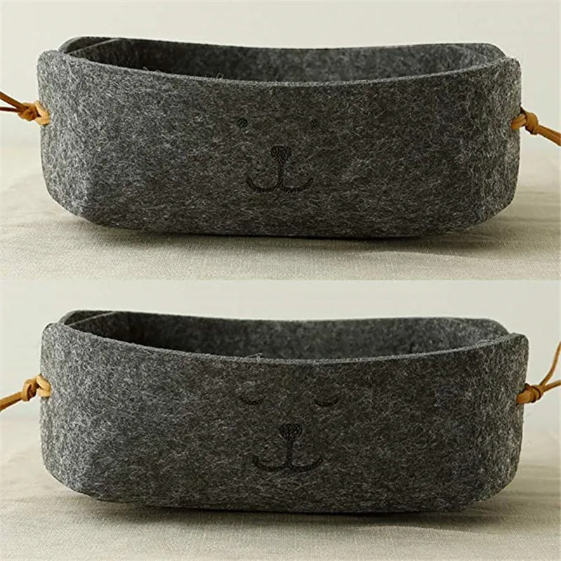 

Desktop storage box Organize storage basket Desktop debris storage tray Felt storage box