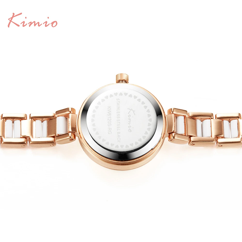 KIMIO часы из розового золота женские модные часы Роскошные брендовые кварцевые наручные часы женские часы с браслетом женские часы