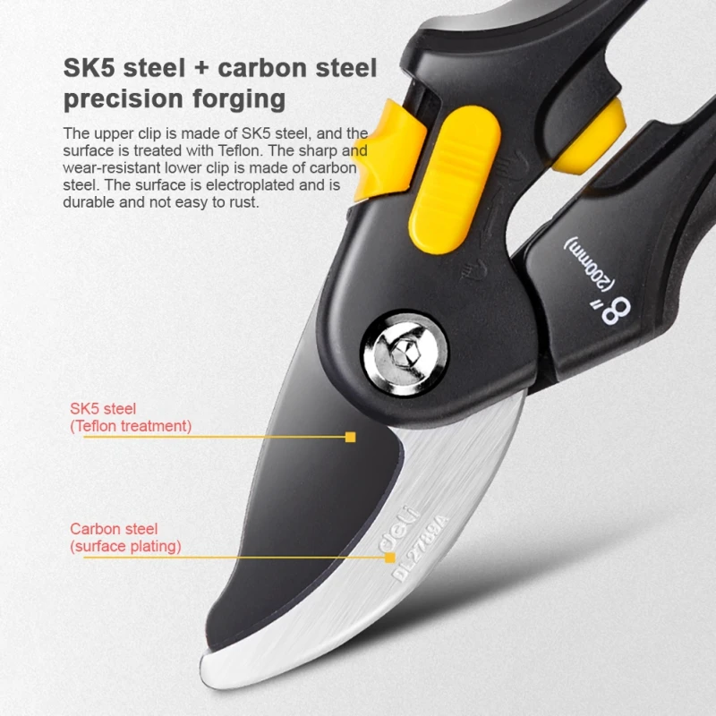 

Deli Plant Trim Horticulture Pruner Cut Secateur Shrub Garden Scissor Tool Branch Shear Orchard Pruning Shears