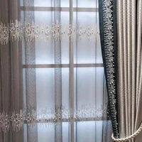 flwoo american light luxury beaded sequin yarn for living room bedroom study plain window screen