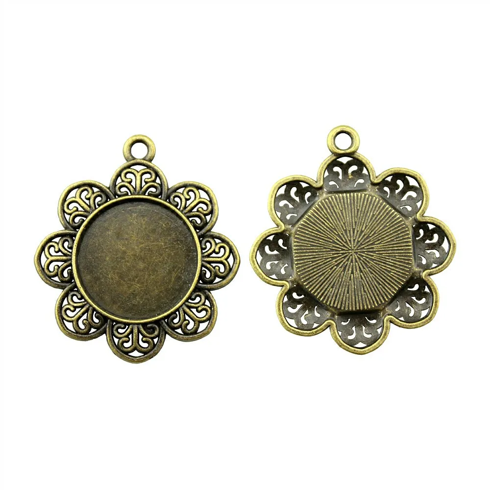 Винтажная античная бронза под старину серебряный цвет в форме цветка камеи