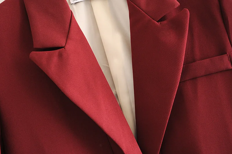 Элегантные женские свободные блейзеры ZXQJ 2020 модные винтажные бордовые костюмы