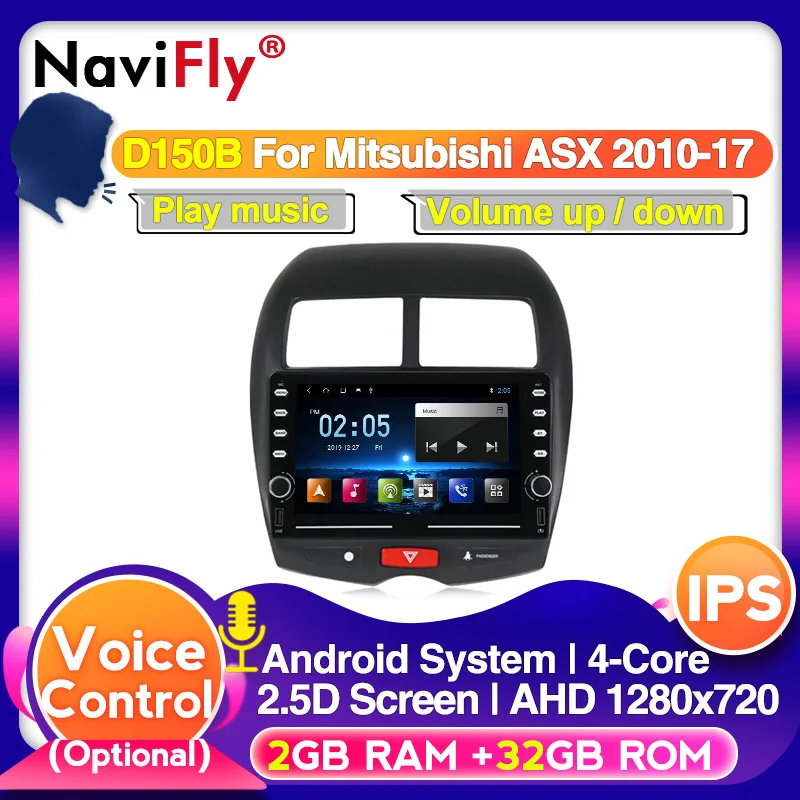 Navifly Голосовое управление Android автомобильное радио для Mitsubishi ASX 2010-2017 GPS навигация