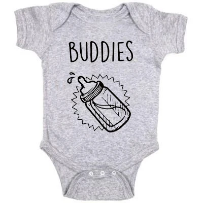 Gray-Buddies Новинка; летние комбинезоны для маленьких мальчиков и девочек с короткими рукавами и принтом букв; Одежда для новорожденных; комбинезон черного цвета - Цвет: Gray-Buddies