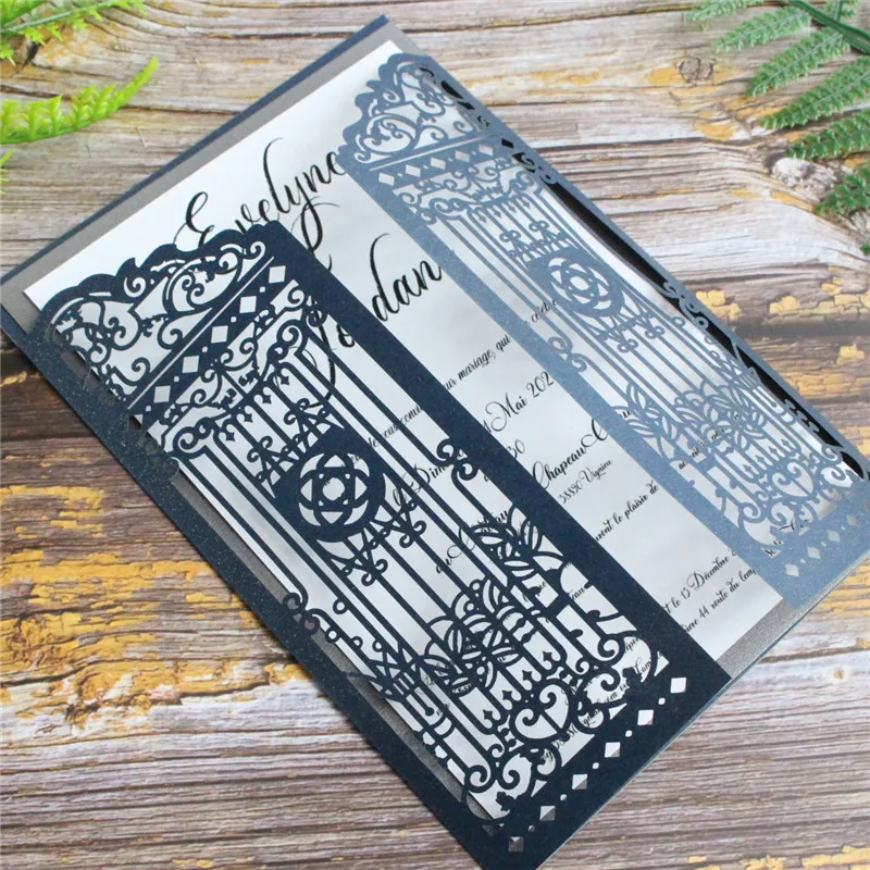 Свадебные открытки для деревенской свадьбы темно синие Осенние Летние вечерние