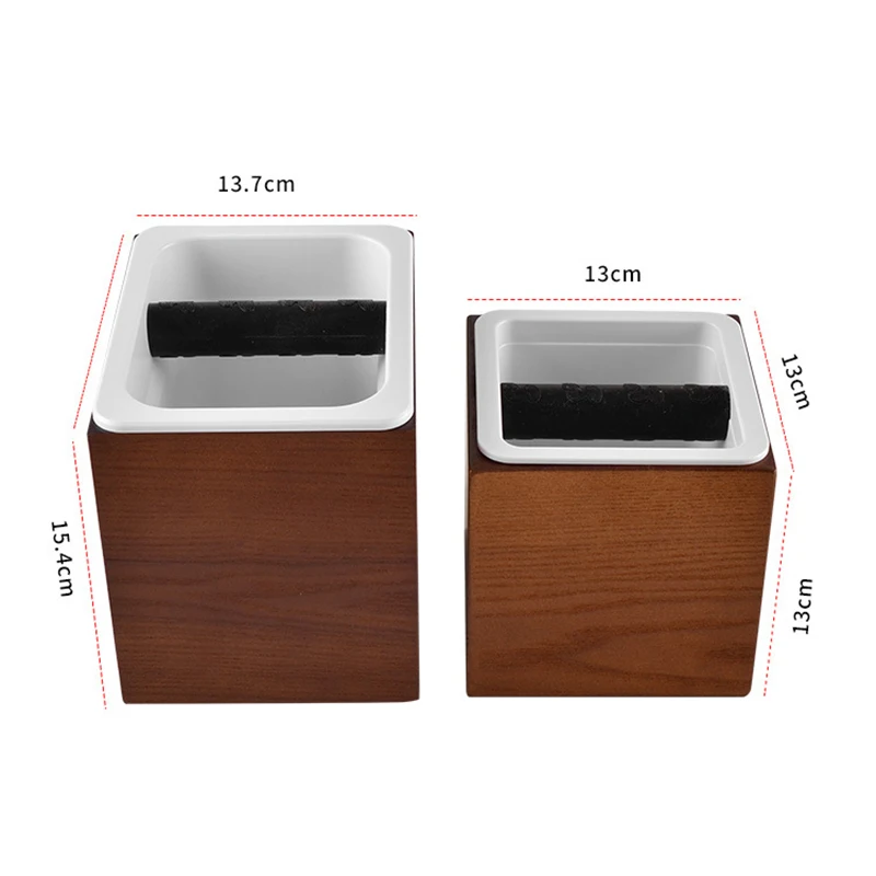 

Espresso Coffee Knock Box Wooden Coffee Grind Knock Box Espresso Dump Bin Solid Wood Base Durable Wood Color