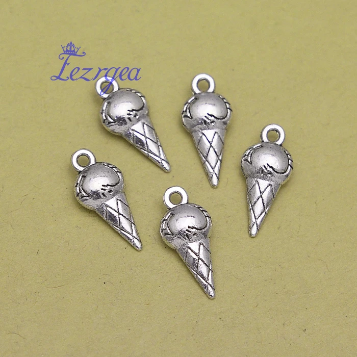 

30pcs/lot--19x8x4mm, Antique silver plated Ice Cream charms,DIY supplies, Jewelry accessories