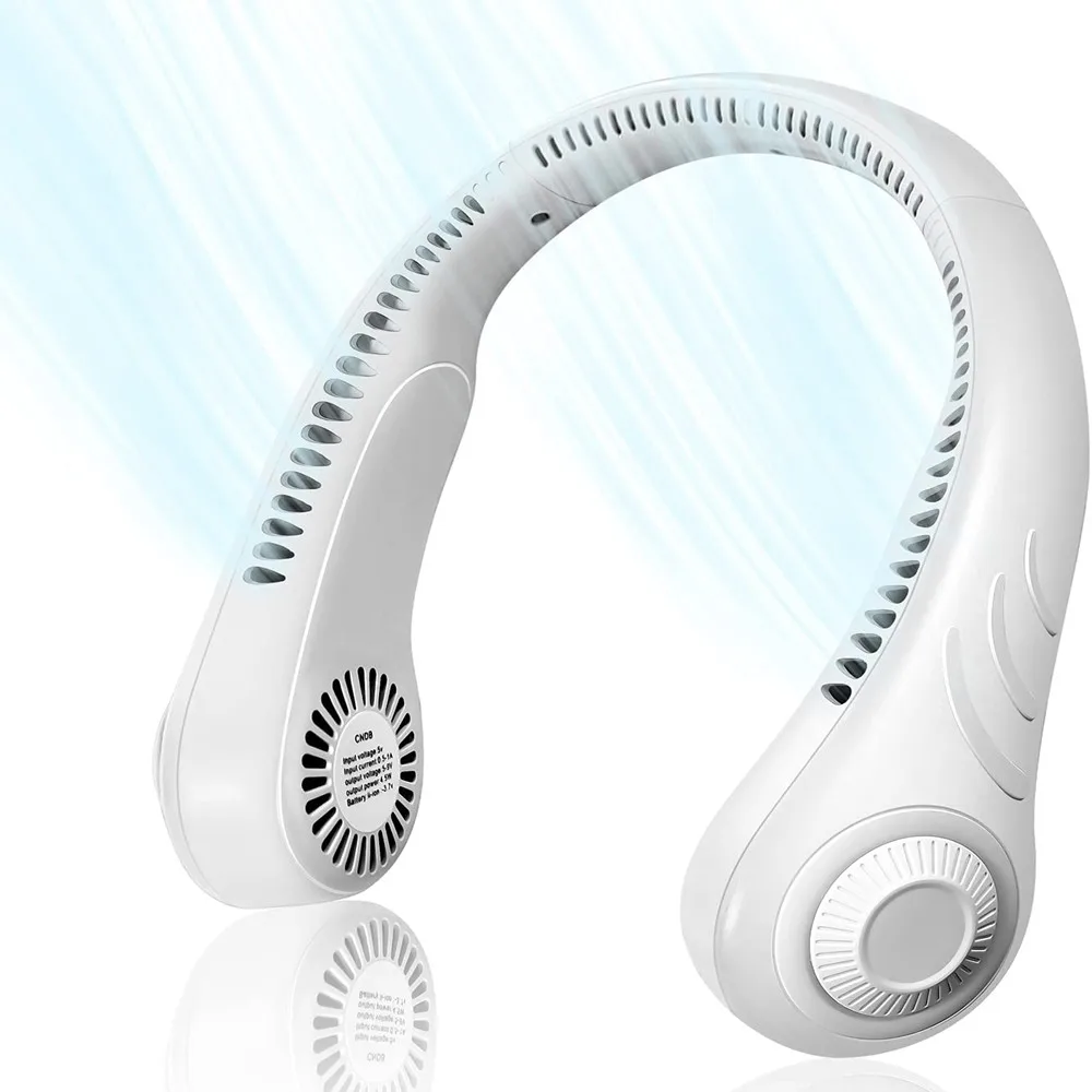 

2021 Summer Bladeless Fan Neck Fan 2000mAh USB Rechargeable Fan Mute Sports Fans for Home Outdoor Ventilador Portatil Abanicos
