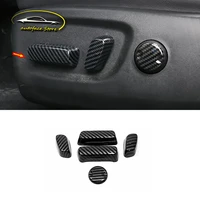 abs chromecarbon fibe for toyota highlander kluger 2014 2018 accessories car seat adjustment switch cover trim stickers 5pcs
