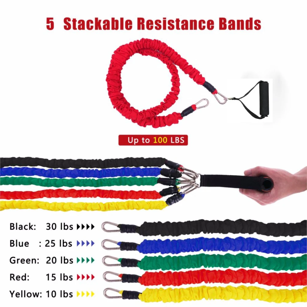 11 шт. Набор резинок сопротивления для пробки 100 фунтов с защитными нейлоновыми