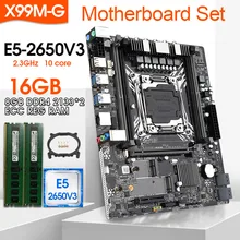 JINGSHA X99 motherboard set with Xeon E5 2650 V3 LGA2011-3 CPU 2pcs X 8GB =16GB 2133MHz DDR4 memory M-ATX  NVME M.2 wifi