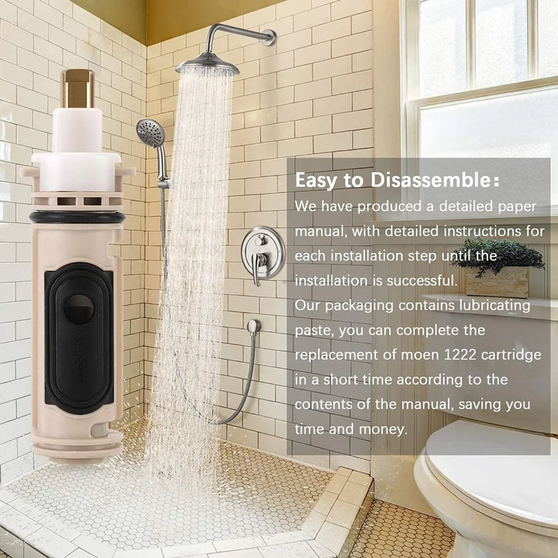 

1222 Replacement Cartridge for Moen Tub Shower Single-Handle Posi-Temp Faucet Cartridge, Replacement Kit