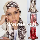 Квадратные шелковые шарфы для женщин 90*90 см, атласный хиджаб шарф Мусульманский, женские шифоновые платки и шарфы для волос, парео, бандана