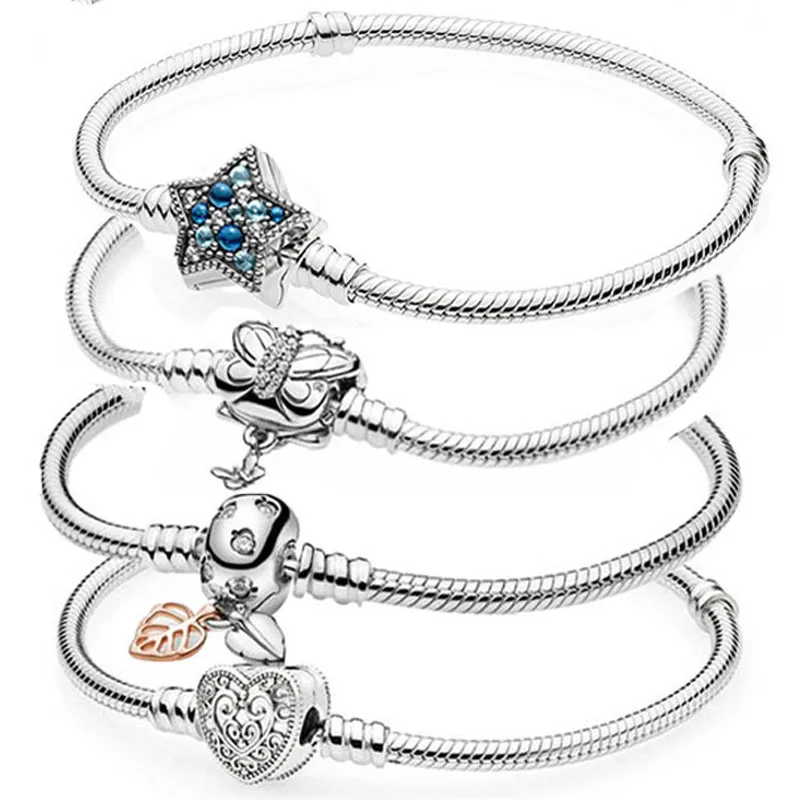 

2021 Jewelry For Women Designer Fit Original Pandora DIY Gift Charm Beadeds Bangle Handmade Custom 925 Sterling Silver Bracelets