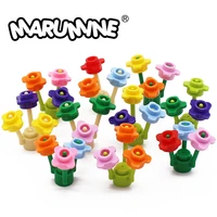 marumine 33291 plate round 1x1 flower edge 4 knobs flower plant leaf 500pcs building block moc accessories parts children toys
