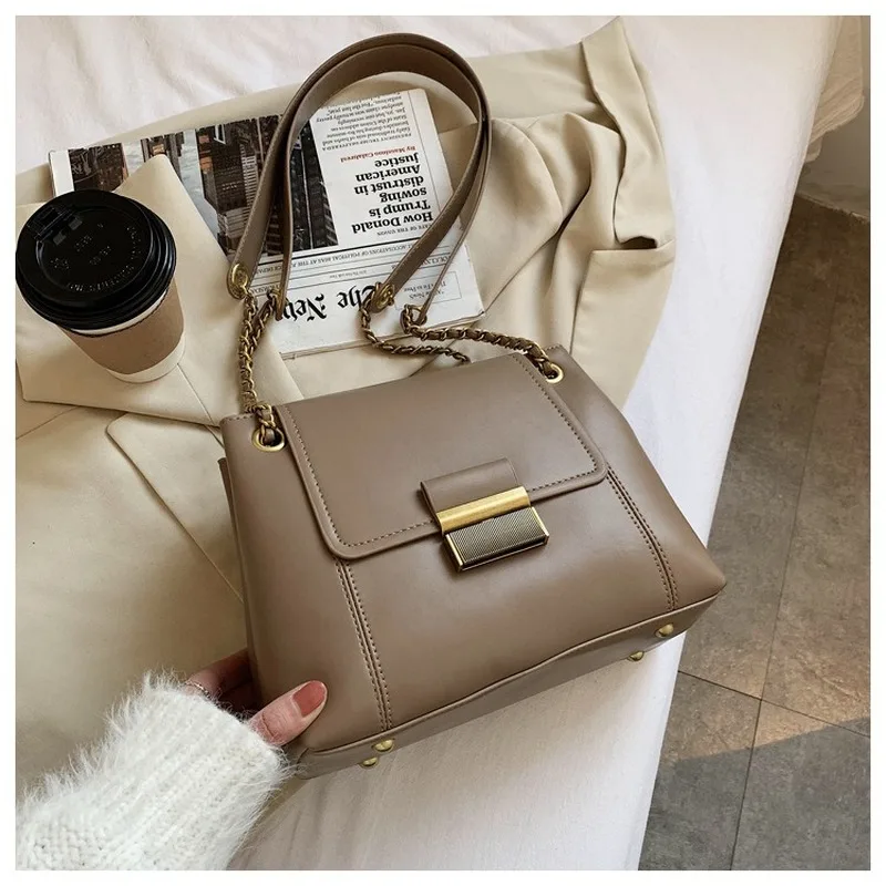 

Texture Bag Female2021autumn and Winter New Wave Korean Fashion Ladies Chain Messenger Bag Wild Single Shoulder Small Square Bag