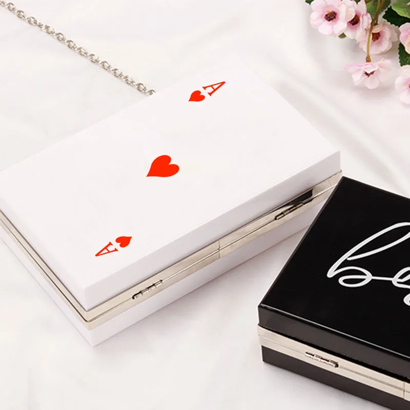 Белая акриловая сумка-клатч для свадебной вечеринки покерная форма на заказ