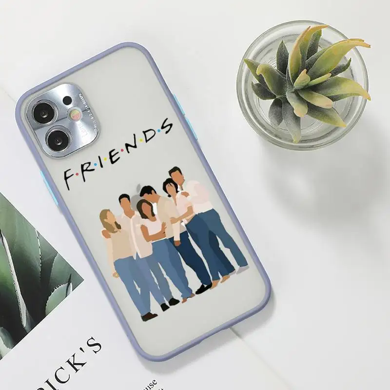 

Friends TV Show Door Phone Case For iPhone 12 11 Mini Pro XR XS Max 7 8 Plus X Matte transparent Gray Back Cover