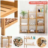 storage rack 4 layers multi functional sundries rack kitchen living room outdoor floor movable shelf