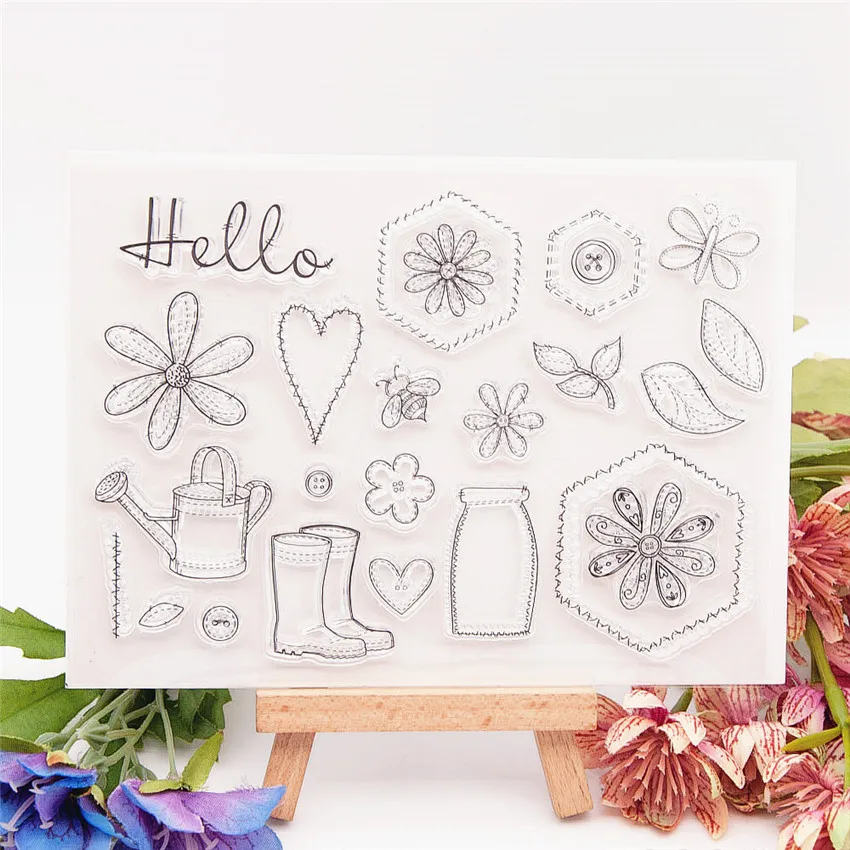 

15*11 Gardener Transparent Clear Stamps / Silicone Seals Roller Stamp for DIY scrapbooking photo album/Card Making