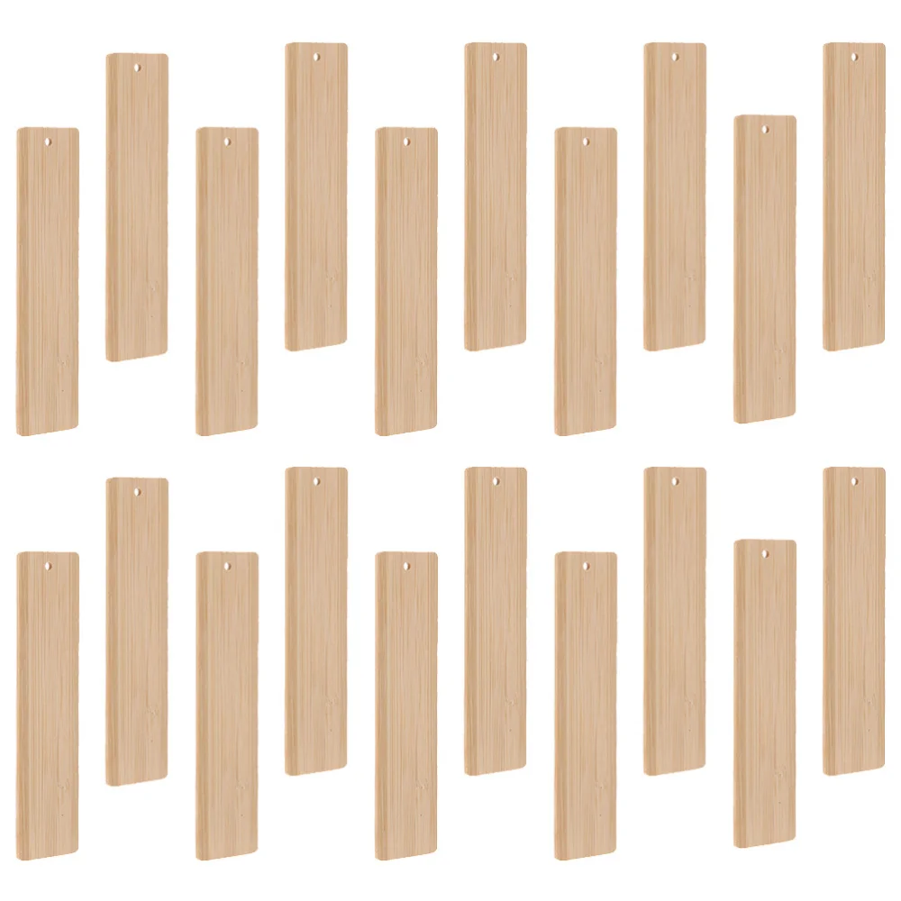 

20pcs Wood Blank Bookmarks DIY Wooden Craft Unfinished Wood Tag