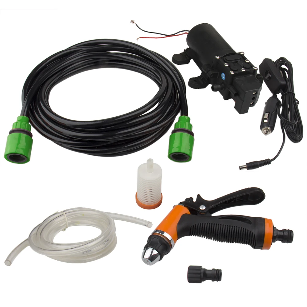 Купить 12V портативная машина стиральная машина пистолет насос высокого давления распылительная стиральная машина комплект для чистки автомобиле...