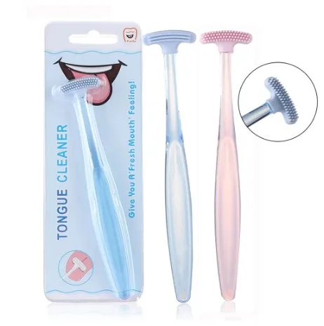 Щетка для чистки языка мягкая силиконовая поверхность щетки полости рта скребок