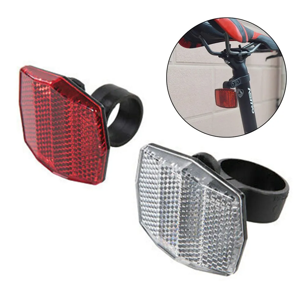 

2 Pack Front Rear Bike Bicycle Reflector Set Durable ABS MTB Road Bike Red White Mounting Bracket Bicycle Accessories Parts
